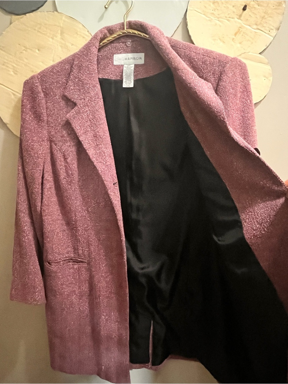 Sag Harbor Rose Pink Textured Long Blazer Jacket - Picture 4 of 4